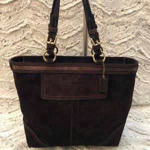 Dark Brown Suede Signature with Sequins Trim